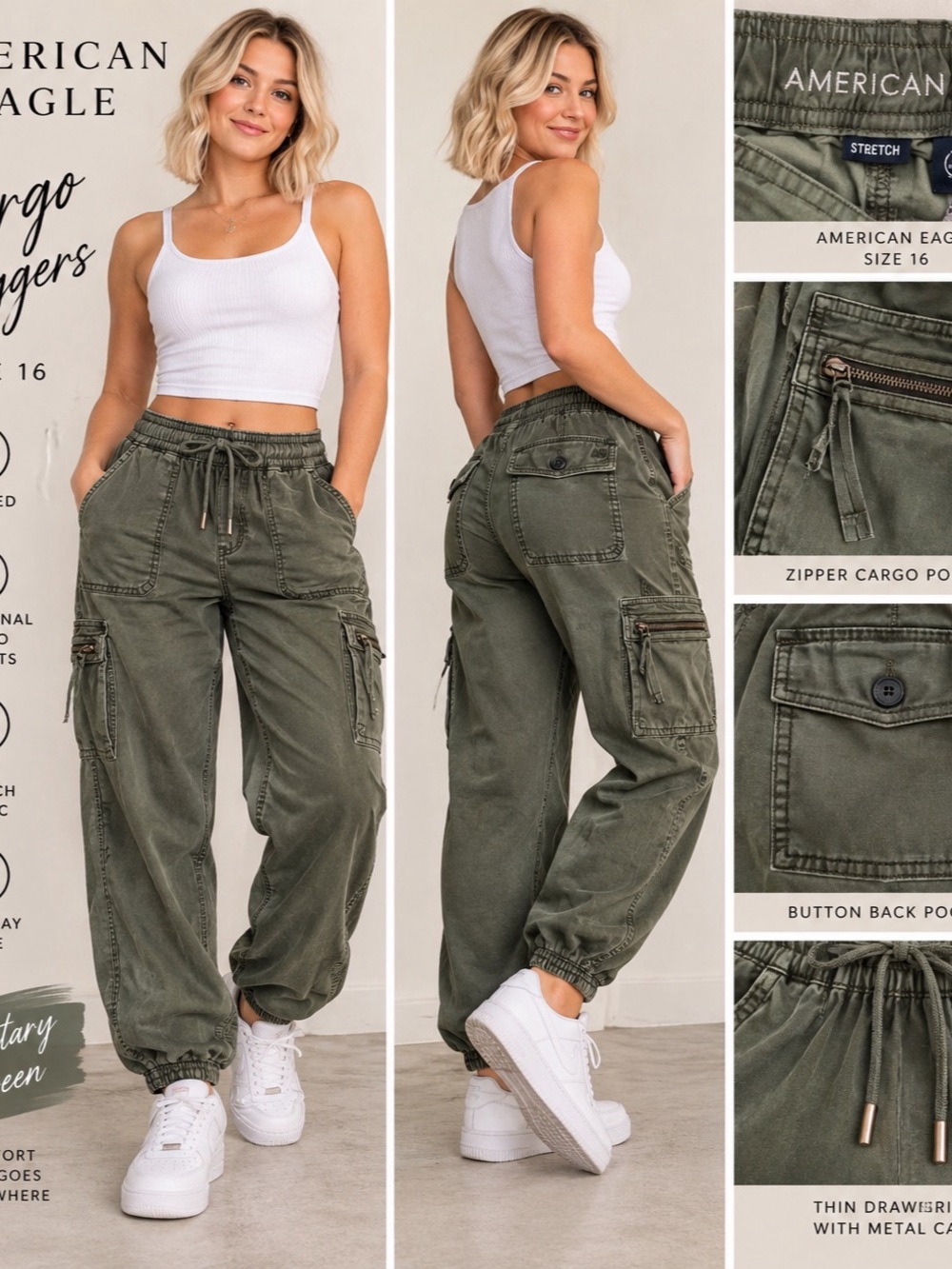 American Eagle cargo joggers
